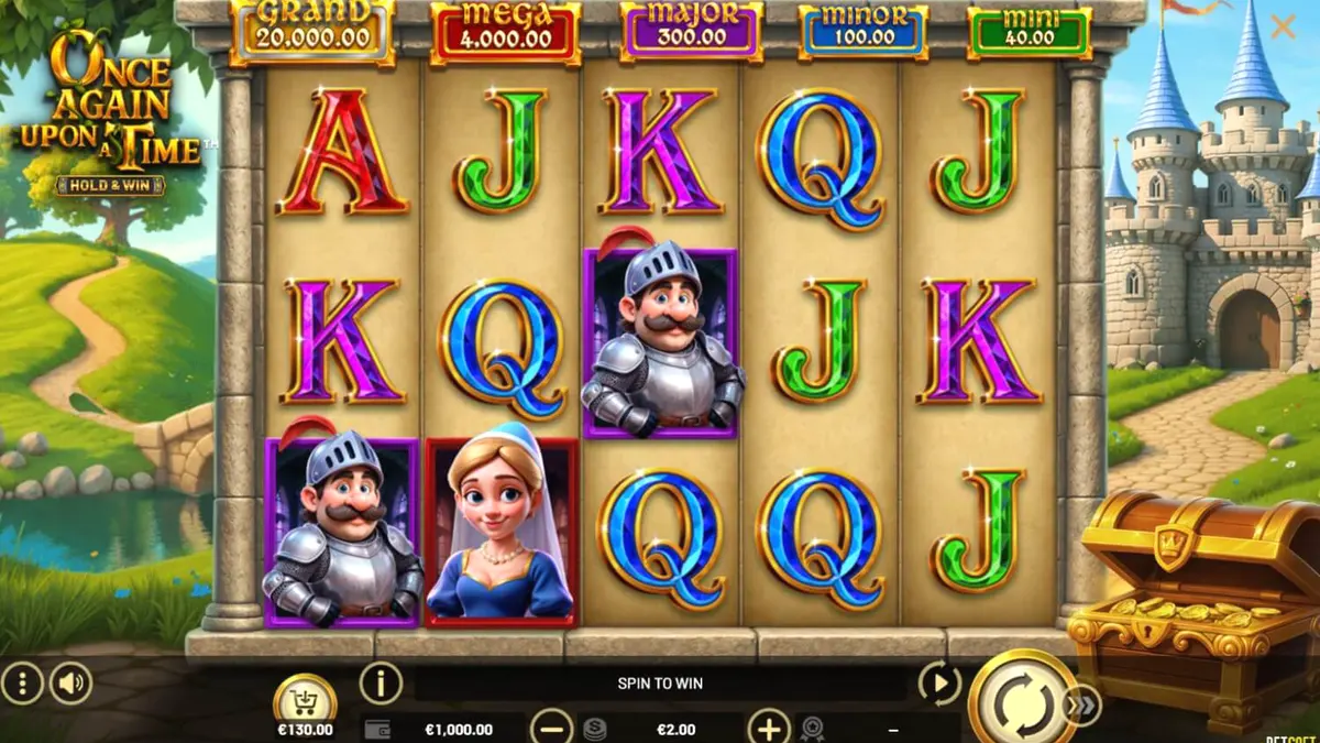 Tampilan visual slot Once Again Upon A Time dengan tema fantasi abad pertengahan